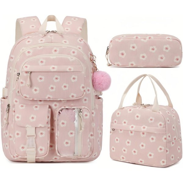 MOPUEA Schulrucksack Schulrucksack Set 3-tlg Wasserabweisend Ergonomisch mit Viele Fächer (3-teiliges Schulrucksack-Set für Schule, Freizeit und Reisen, 3-teili