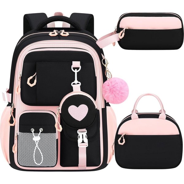 MOPUEA Schulrucksack Schulrucksack Set 3-tlg Wasserabweisend Ergonomisch mit Viele Fächer (3-teiliges Schulrucksack Set für Schule und Freizeit, 3-teiliges Schu