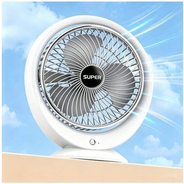MOPUEA Ventilatorkombigerät Mini Ventilator Standventilator Tischventilator Luftzirkulation, 180° verstellbar Mobiler Luftkühler Schnelle Kühlung, Leiser Betrie