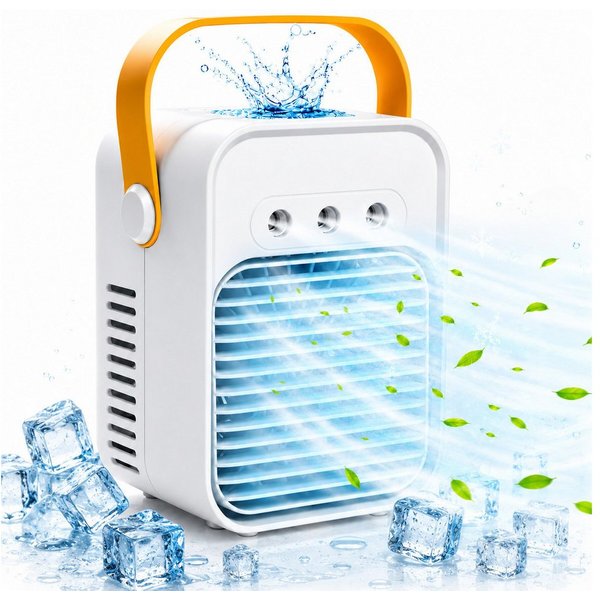 MOPUEA Ventilatorkombigerät Tragbare Klimaanlage mit 3 einstellbaren Windgeschwindigkeiten, 300-ml-Wassertank, Desktop-Luftkühlungsventilator