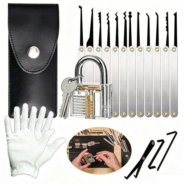 MOPUEA Vorhängeschloss Lockpicking 15-Teiliges Dietrich Set, (15-tlg)