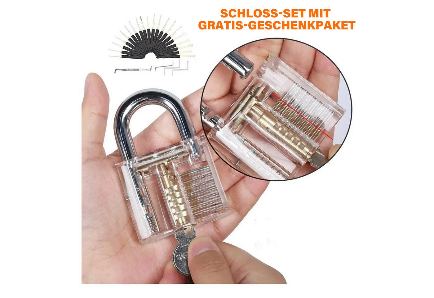 MOPUEA Vorhängeschloss Lockpicking 15-Teiliges Dietrich Set, (15-tlg) – Bild 3 von 5