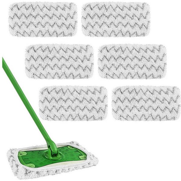MOPUEA Wischmopp 6 Pack Wiederverwendbarer Wischbezug Mikrofaser passend für Swiffer, (Boden-Nachfüllungen für Hartholz, Fliesen, Laminat, 6-St., super saugfähi