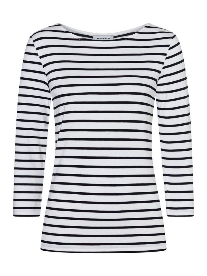 MORE&MORE 3/4-Arm-Shirt softes Basic-Streifenshirt, 3/4 Arm – Bild 4 von 5