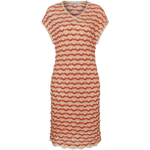 MORE&MORE A-Linien-Kleid feines, Ajour-Strickkleid, Wellenoptik