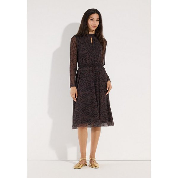 MORE&MORE Jerseykleid leichtes, feminines Leo-Meshkleid