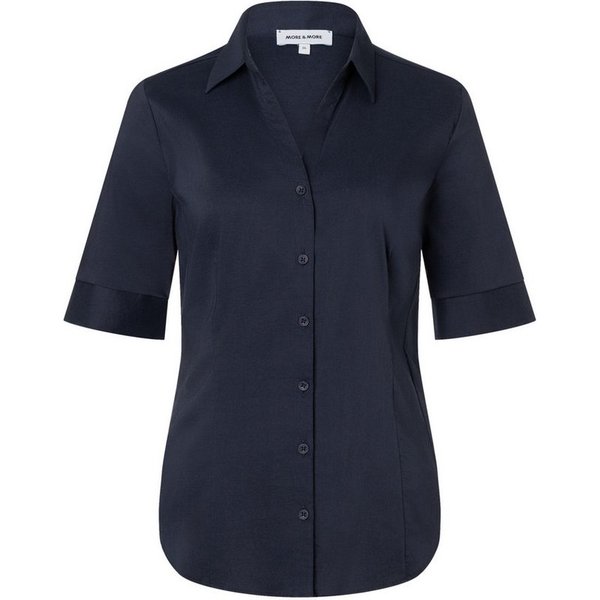 MORE&MORE Kurzarmbluse klassische, taillierte Basic-Bluse