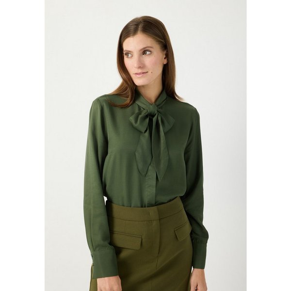 MORE&MORE Langarmbluse elegante, fließende Bluse mit Schluppe