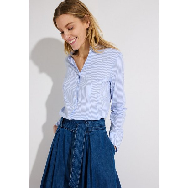 MORE&MORE Langarmbluse klassische Stretchbluse, gestreift
