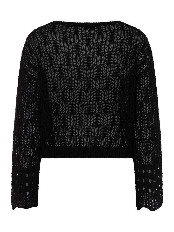 MORE&MORE Rundhalspullover kurzer, sommerlicher Lochstrickpullover – Bild 4 von 5