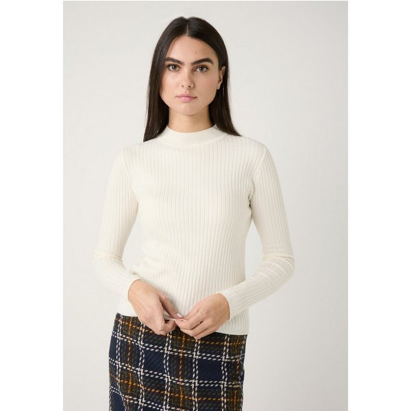 MORE&MORE Rundhalspullover schmaler, softer Basic-Pullover