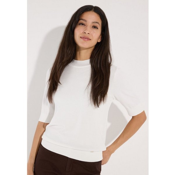 MORE&MORE Rundhalspullover zeitloser, femininer Halbarmpullover