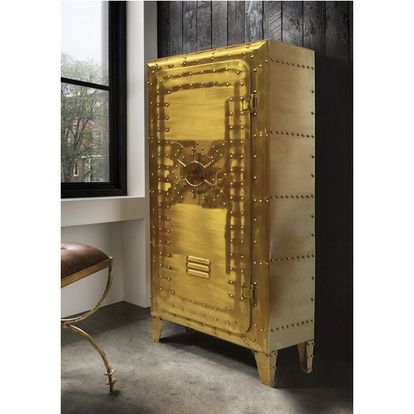More2Home Beistellschrank SAFE, Metall vintage gold, mit Regaleinteilung