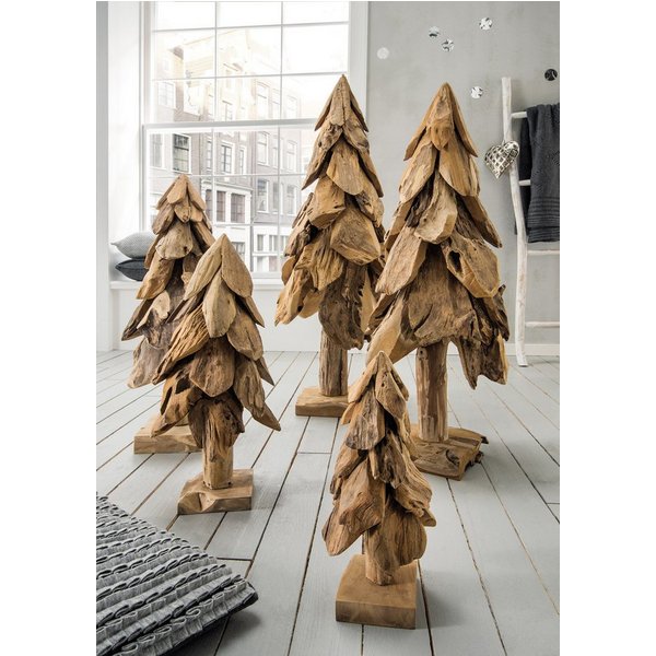 More2Home Dekoobjekt Deko-Baum TANNE, 60 cm, Weihnachtsbaum, Teakholz