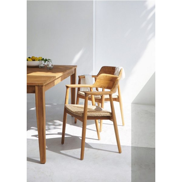 More2Home Gartenstuhl KENNEDY-2, Teak, Poly-Binsensitz