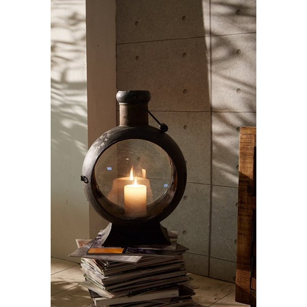 More2Home Kerzenlaterne Standlaterne, STORMY-1, Metall vintage-schwarz, ca. 56 cm hoch