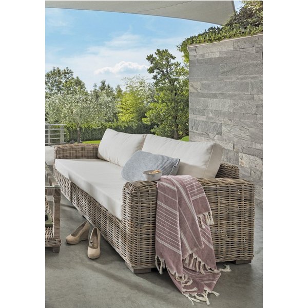 More2Home Loungesofa Rattan-Sofa, SPLIT, 3-sitzig, 200 cm grau