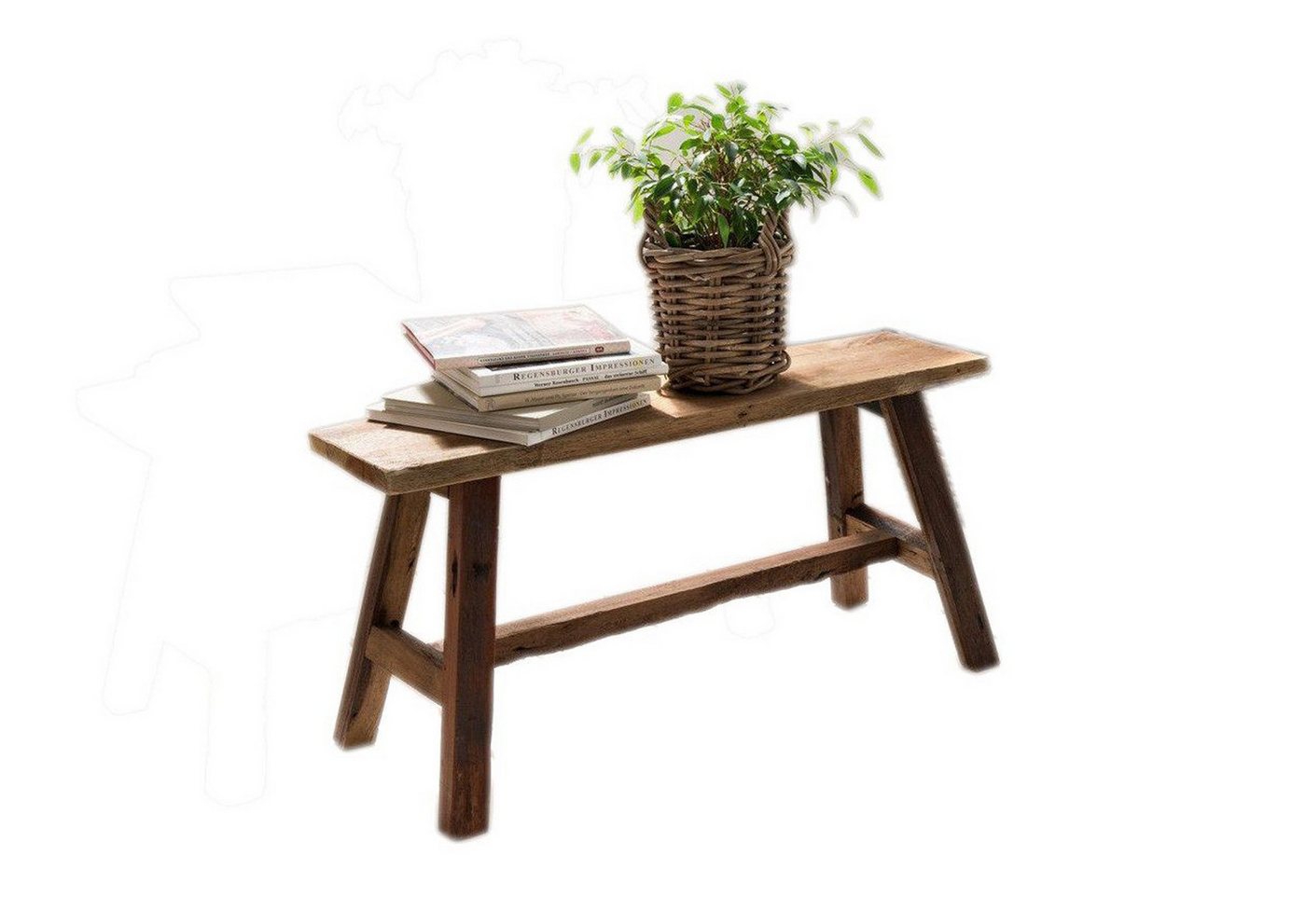 More2Home Sitzhocker Deko-Bank, RANCH-M, Teakholz, 90 cm breit – Bild 2 von 2