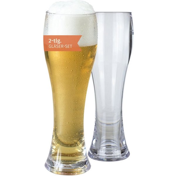 Moritz Bierglas Milano Weizenglas 2er Set Polycarbonat 500 ml bruchfest