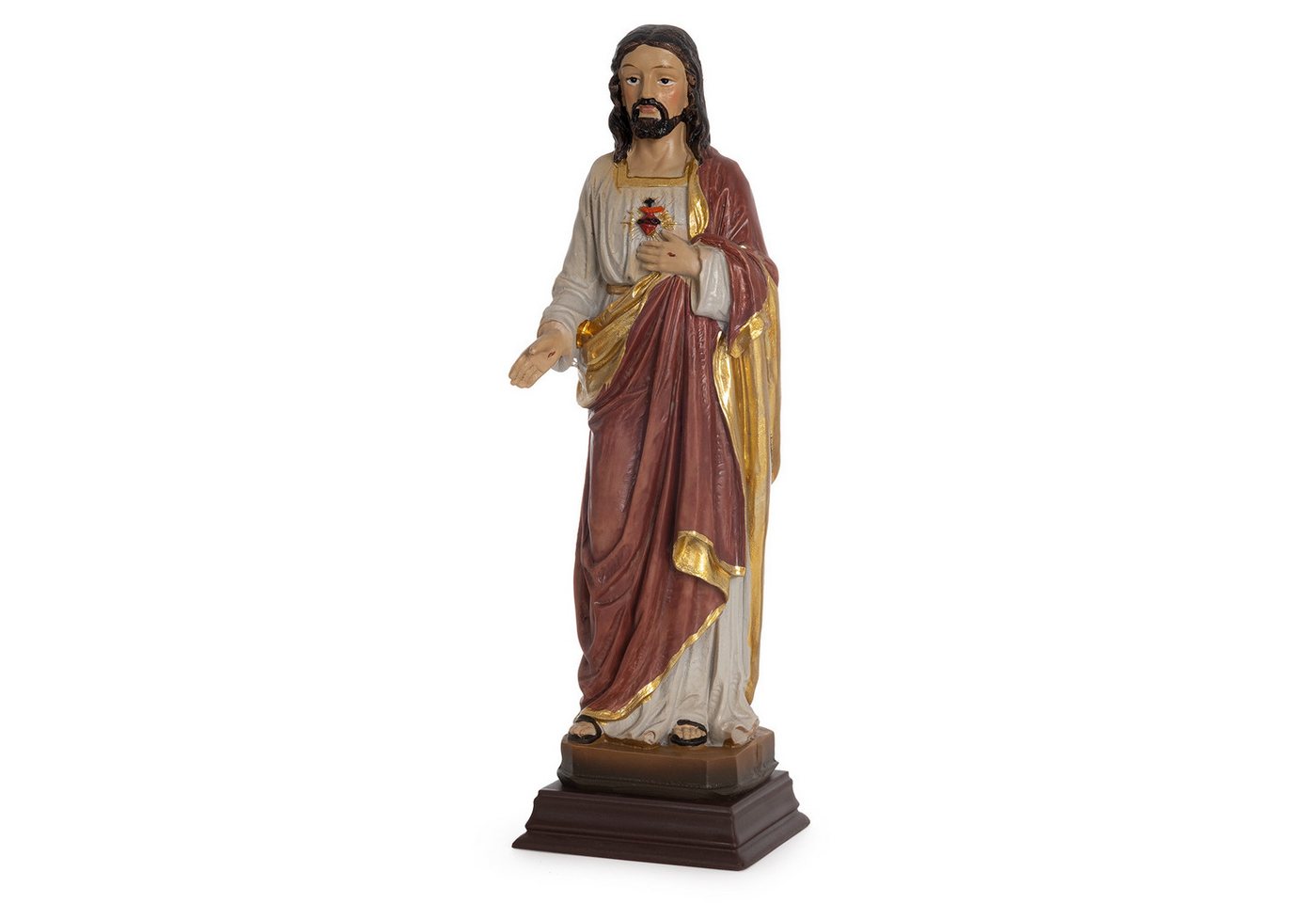 Moritz Dekofigur Jesus Christus Statue 22 cm Heiligenfigur mit Herz Dekoration kirche, Polyresin Figuren Deko Geschenk Geometrische TierFigur Modern Skulptur – Bild 4 von 5