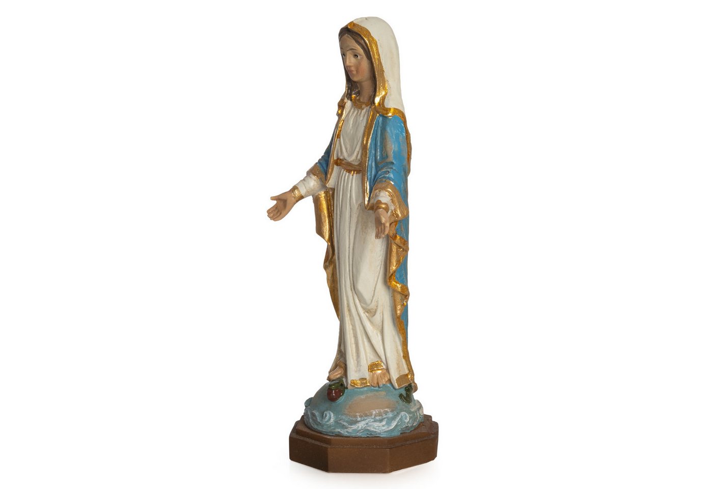 Moritz Dekofigur Jungfrau Maria Statue 11,5 cm Madonna Figur mit blau-goldenem Gewand, Polyresin Figuren Deko Geschenk Geometrische TierFigur Modern Skulptur – Bild 5 von 5