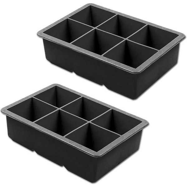 Moritz & Moritz Eiswürfelform XL Eiswürfelform Eiswürfelbereiter Jumbowürfel Form, (2-tlg), Silikon für 6 Eiswürfel 4,6 x 4,6 cm