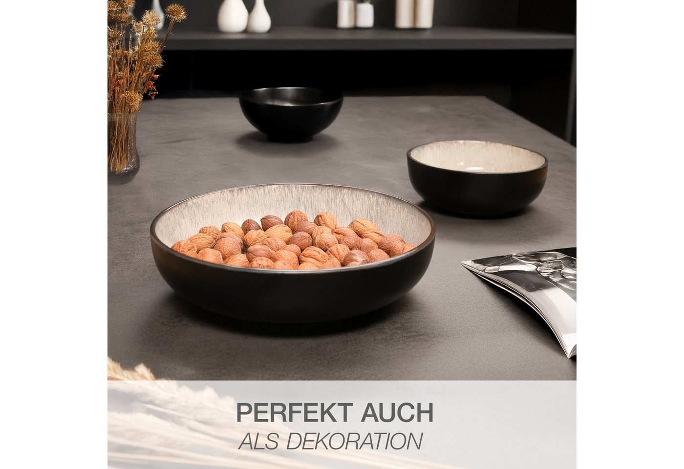 Moritz & Moritz Geschirr-Set VIDA Servierschale beige (2-tlg), Porzellan, Spülmaschinengeeignet – Bild 3 von 5