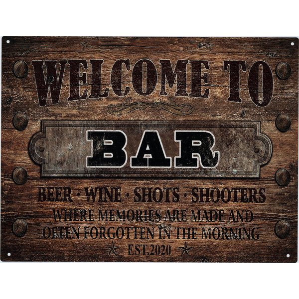 Moritz Metallschild Blechschild Wine Beer Shots Bar, (Einzeln), 25 x 33 cm Vintage Retro Deko Schild Metallschild Wandbild Schild