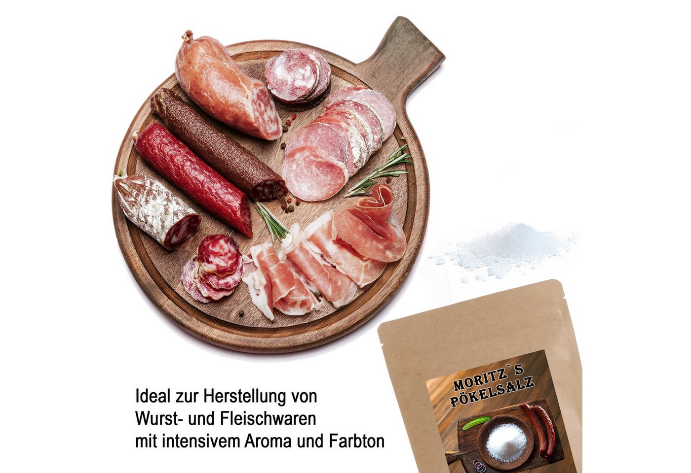 Moritz Räucherbox 900g Nitritsalz 0,4-0,5% Pökelsalz Salzmischung Nitrit Salz NPS Salz zum Pökeln – Bild 4 von 4