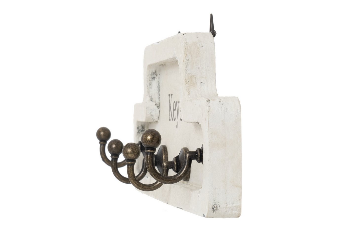 Moritz Schlüsselbrett 24x8,5cm Keys 4 Haken weiß, Schlüsselkasten Vintage Schlüsselbox Schlüsselleiste Schlüsselhaken – Bild 5 von 5