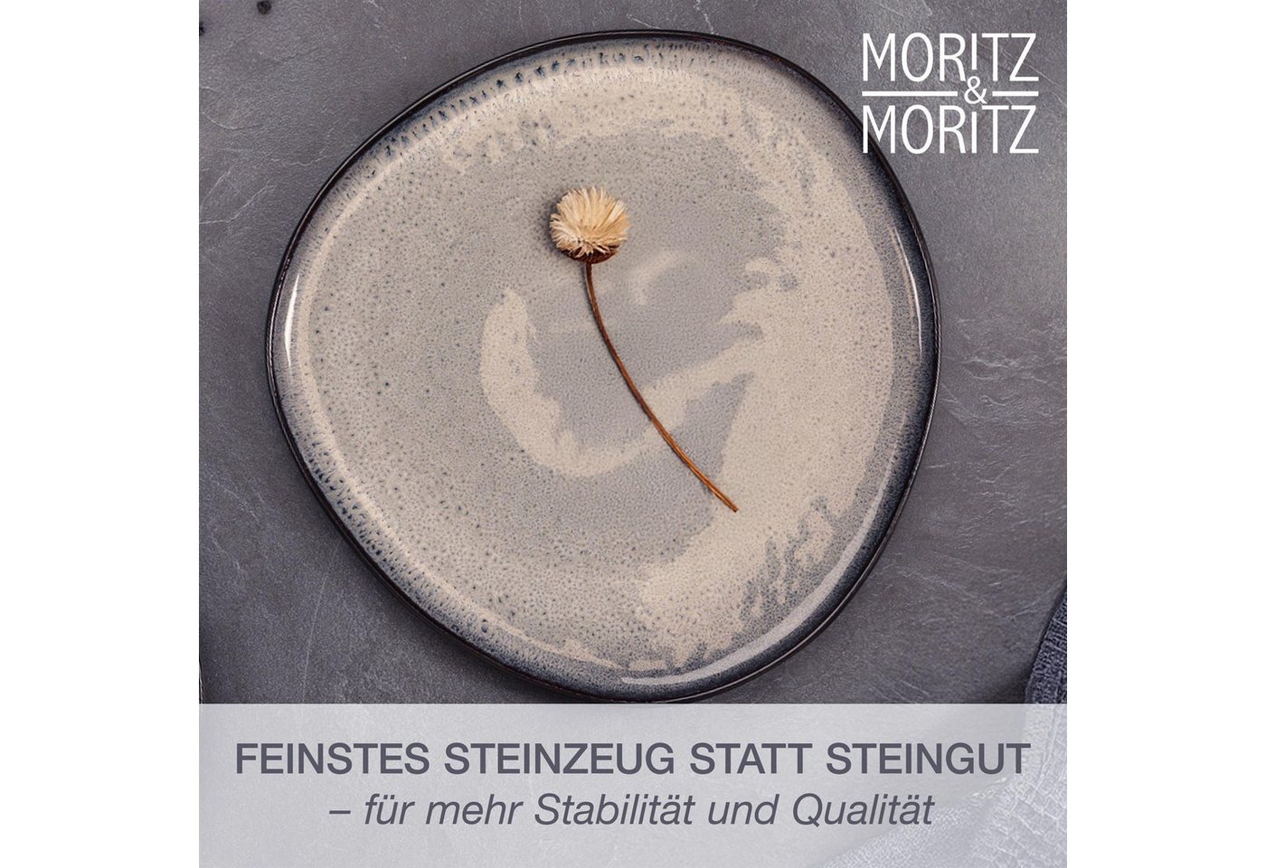 Moritz & Moritz Servierteller ORGANIC Servierplatte 2er - Grau, (Set, 2-tlg., Set), Spülmaschinengeeignet – Bild 3 von 5