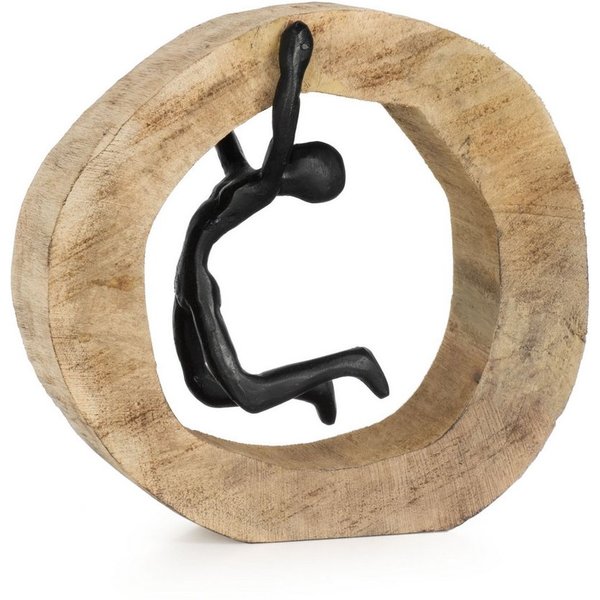 Moritz Skulptur Nicht aufgeben, Holz, Tischdeko, Fensterdeko, Wanddeko, Holzdeko, Weihnachtsdeko