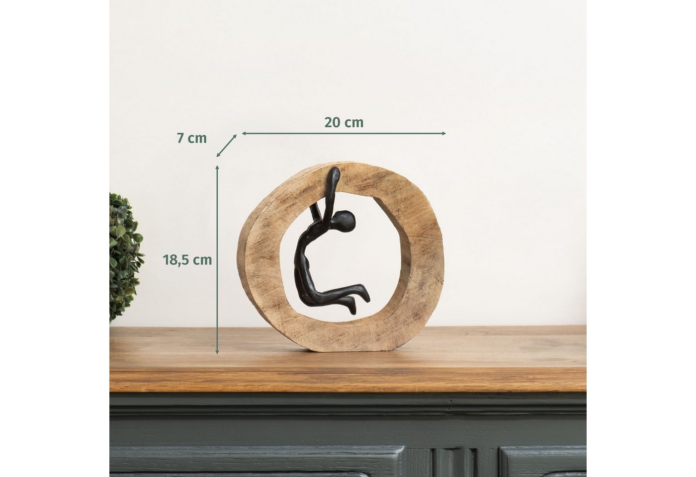 Moritz Skulptur Nicht aufgeben, Holz, Tischdeko, Fensterdeko, Wanddeko, Holzdeko, Weihnachtsdeko – Bild 2 von 5