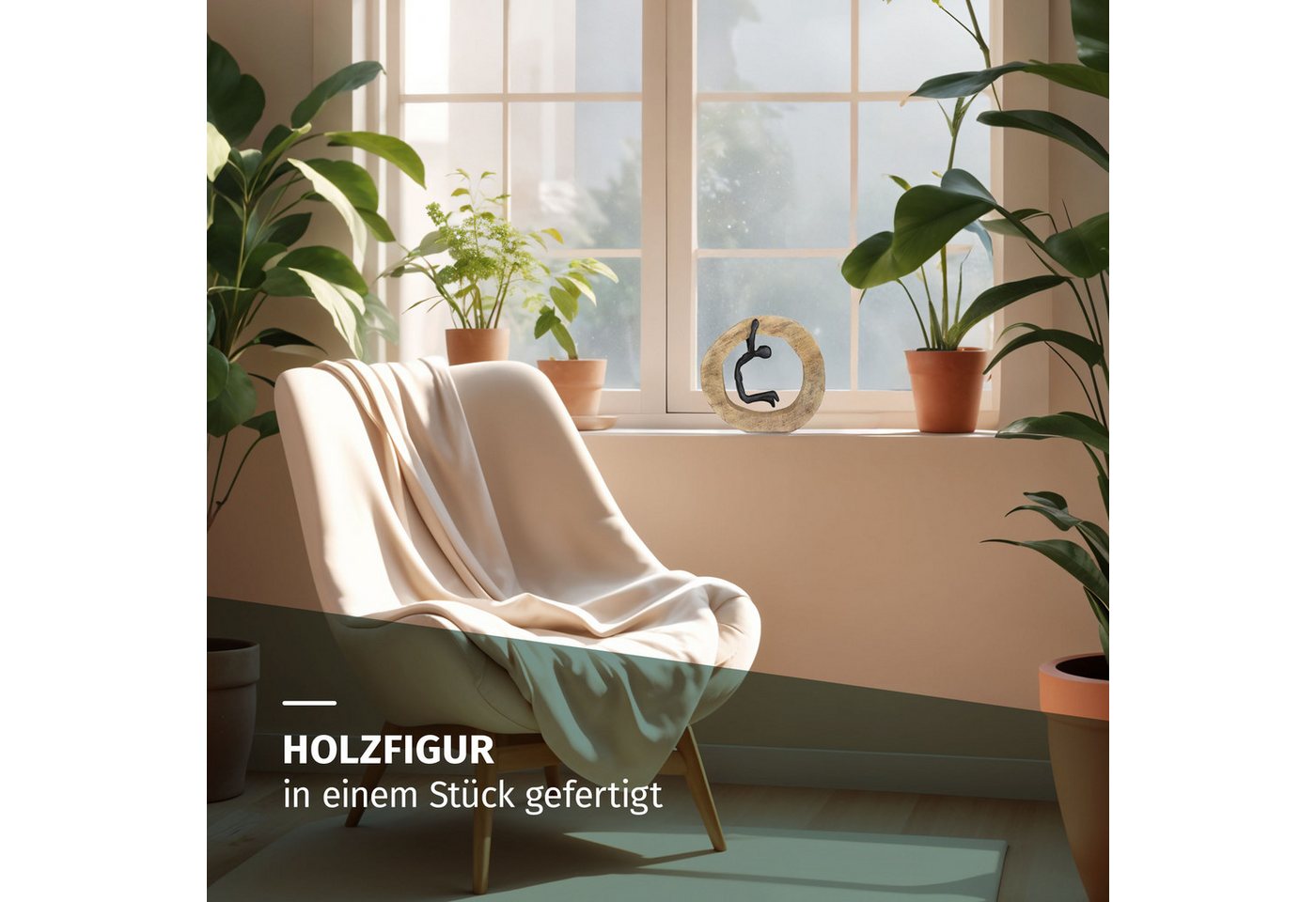 Moritz Skulptur Nicht aufgeben, Holz, Tischdeko, Fensterdeko, Wanddeko, Holzdeko, Weihnachtsdeko – Bild 3 von 5