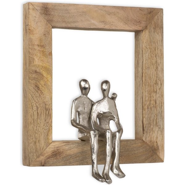 Moritz Skulptur Skulptur Rahmen Gemeinsam was kommt, Holz, Tischdeko, Fensterdeko, Wanddeko, Holzdeko, Weihnachtsdeko