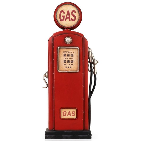 Moritz Spardose Blech-Spardose Zapfsäule Gas rot, Modell Nostalgie Antik-Stil Retro Blechmodell Miniatur Nachbildung