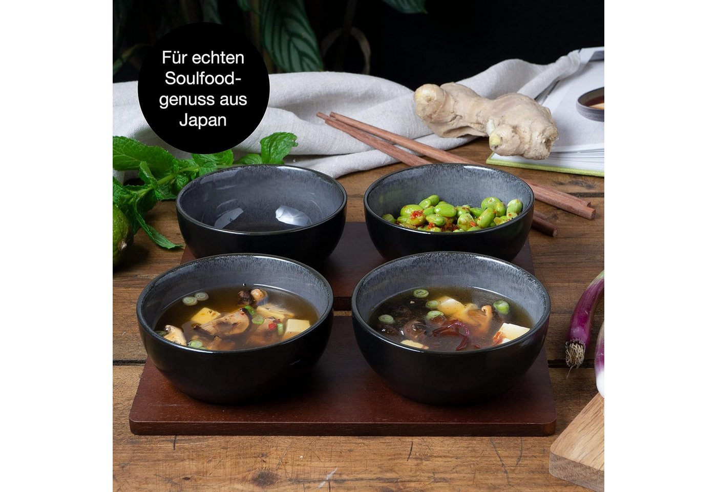 Moritz & Moritz Suppenschüssel VIDA Miso Schalen Anthrazit – Bild 3 von 5