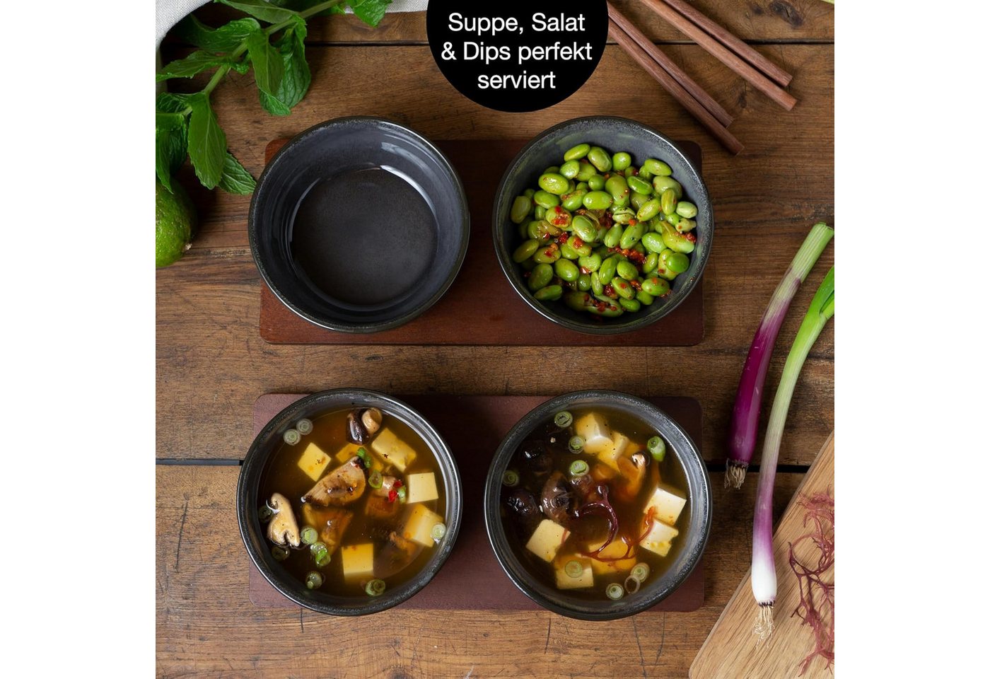 Moritz & Moritz Suppenschüssel VIDA Miso Schalen Anthrazit – Bild 5 von 5
