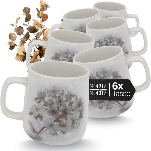 Moritz & Moritz Tasse BLOSSOM Kaffeebecher, 6er, 6-tlg., Porzellan, Hochwertiges Porzellan, Spülmaschinengeeignet