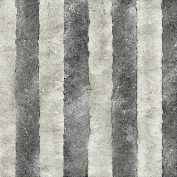 Moritz Türvorhang Flauschvorhang 56 x 185 cm grau silber (1 St), Hakenaufhängung, Chenille Vorhänge Camping Türvorhang Wohnwagen Wohnmobil Zubehör