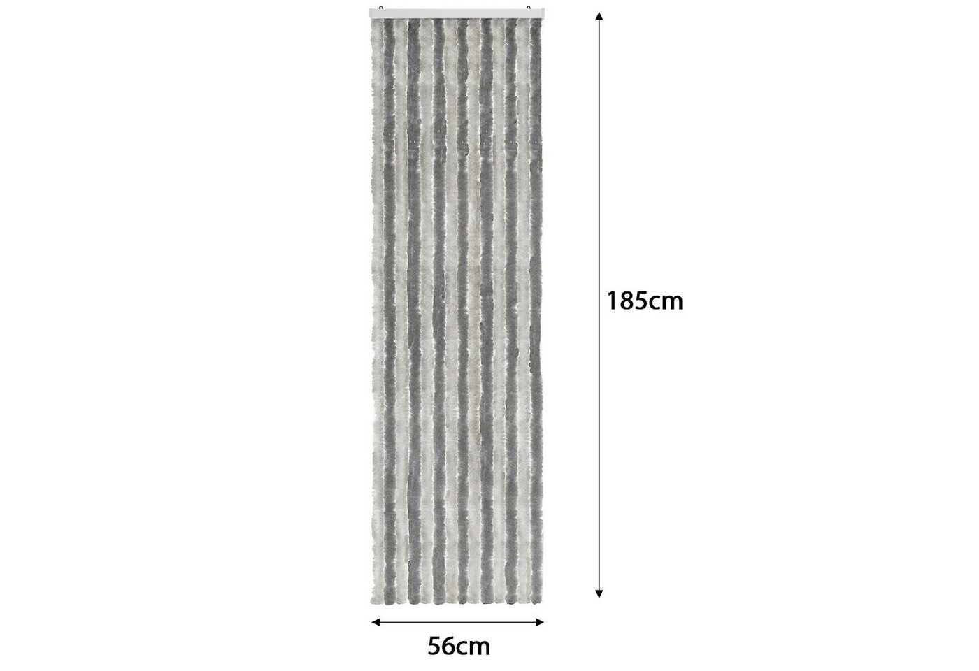 Moritz Türvorhang Flauschvorhang 56 x 185 cm grau silber (1 St), Hakenaufhängung, Chenille Vorhänge Camping Türvorhang Wohnwagen Wohnmobil Zubehör – Bild 3 von 4