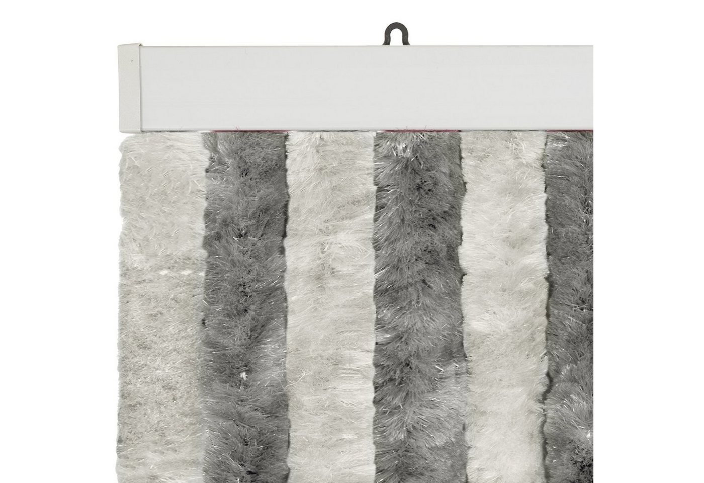 Moritz Türvorhang Flauschvorhang 56 x 185 cm grau silber (1 St), Hakenaufhängung, Chenille Vorhänge Camping Türvorhang Wohnwagen Wohnmobil Zubehör – Bild 4 von 4