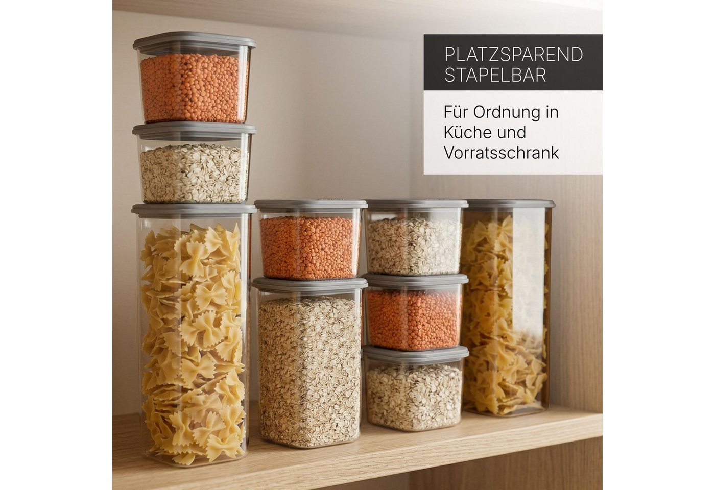 Moritz & Moritz Vorratsdose Vorratsdosen mit Deckel 12er Set, (Set, 12-tlg., Set), mit Deckel, verschiedene Größen – Bild 3 von 5