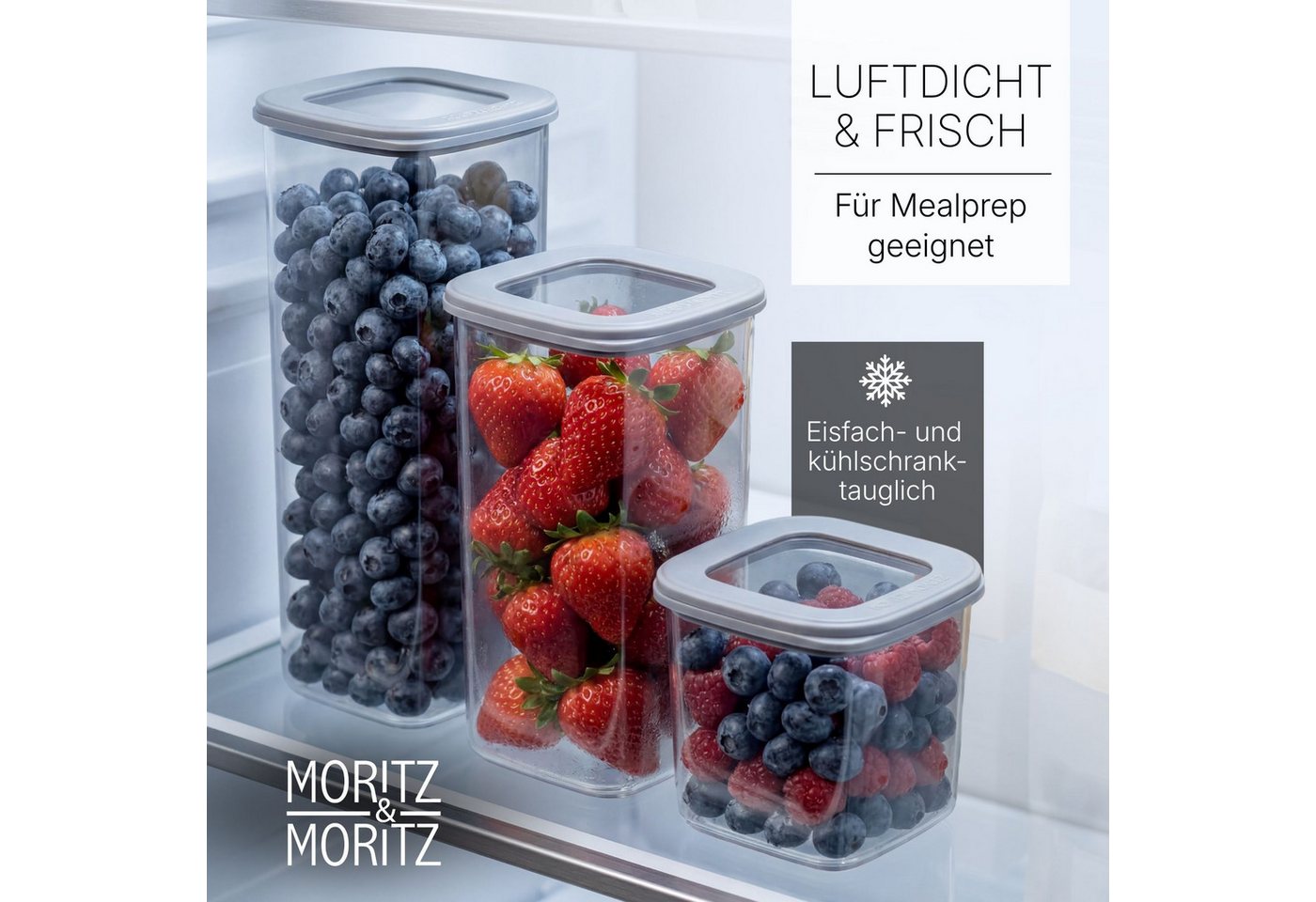 Moritz & Moritz Vorratsdose Vorratsdosen mit Deckel 12er Set, (Set, 12-tlg., Set), mit Deckel, verschiedene Größen – Bild 5 von 5