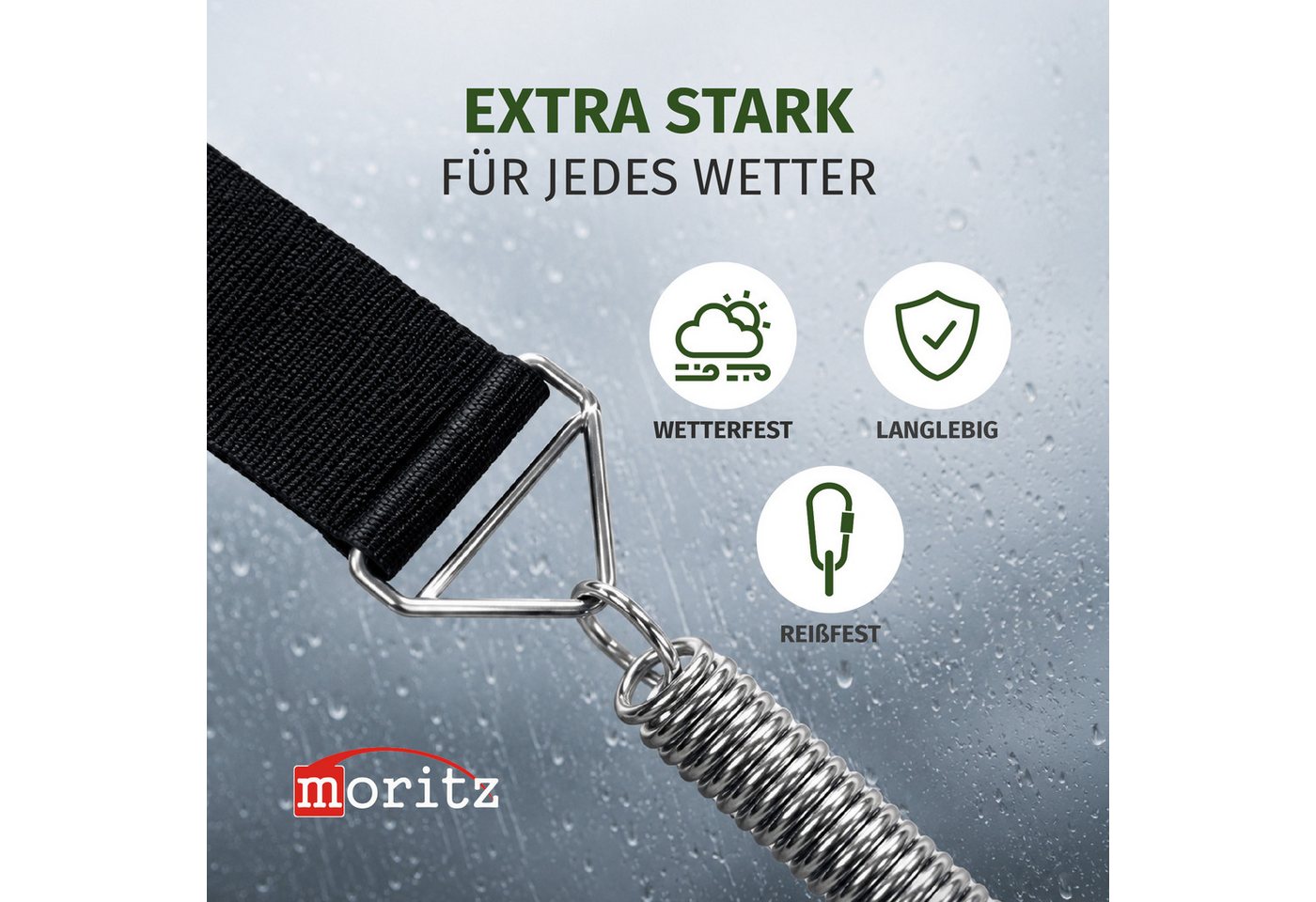 Moritz Vorzelt 13 m Sturmband Deluxe, (Sturmband), für Vorzelte Markisen Wohnwagen Wohnmobil Zelt Vorzelt Gewächshaus – Bild 2 von 5