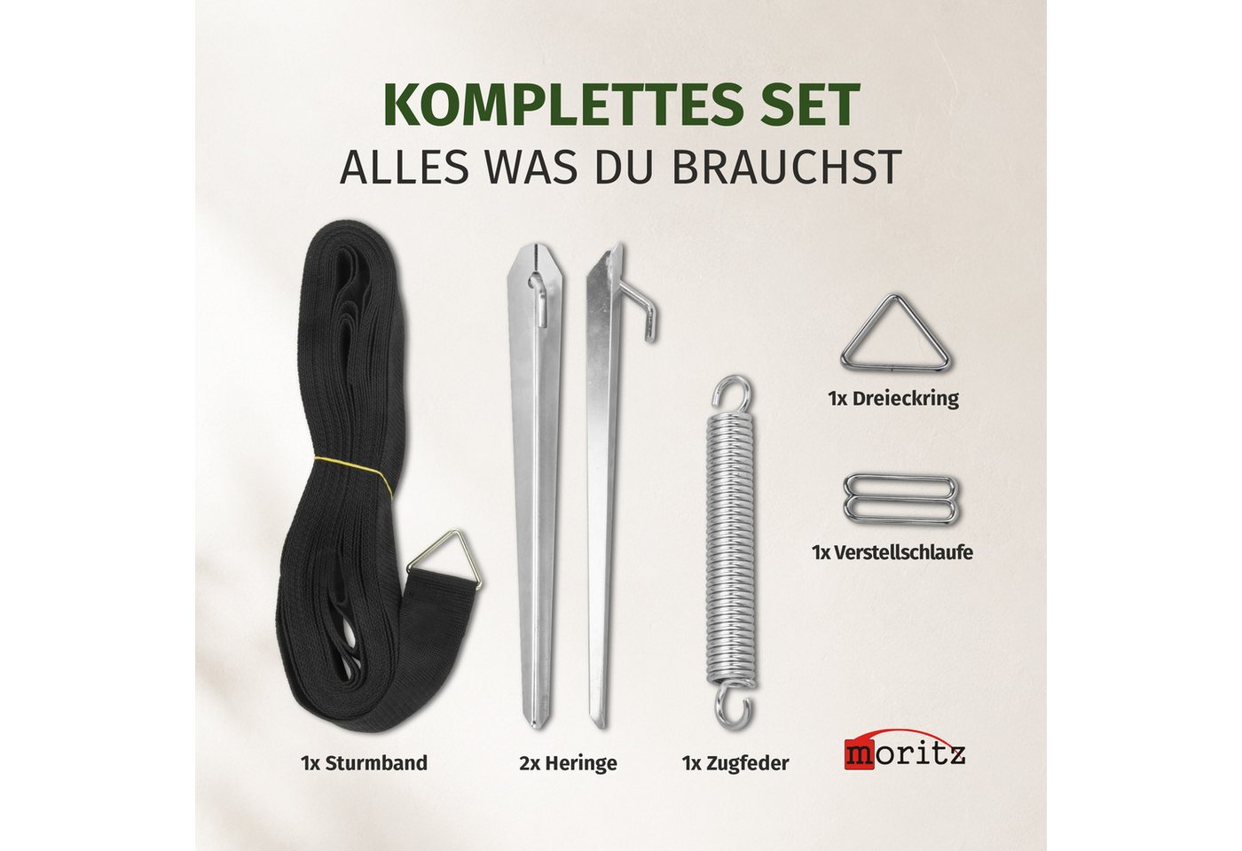 Moritz Vorzelt 13 m Sturmband Deluxe, (Sturmband), für Vorzelte Markisen Wohnwagen Wohnmobil Zelt Vorzelt Gewächshaus – Bild 4 von 5