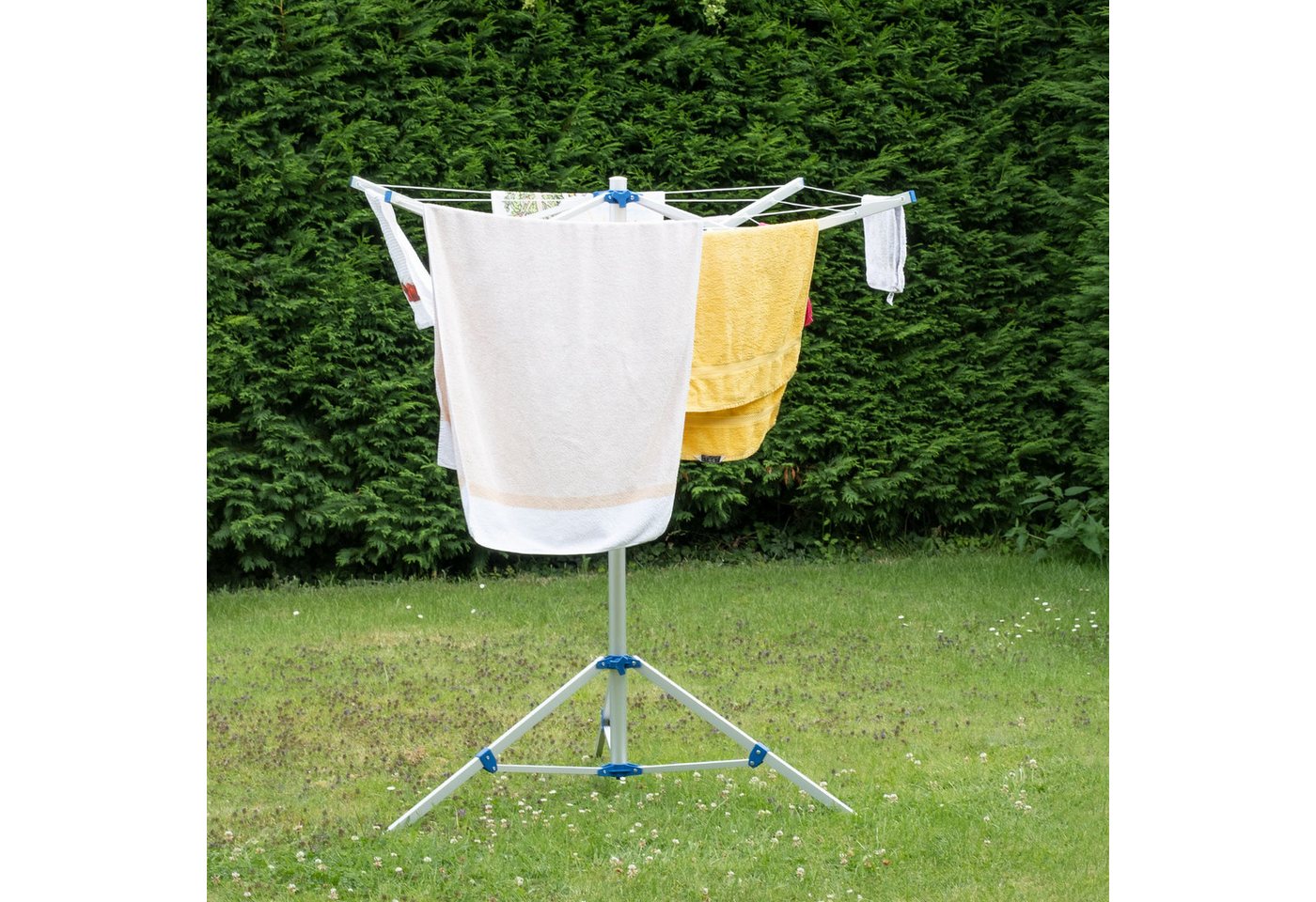 Moritz Wäschespinne Wäschespinne klappbar 2,85 kg 15m Trockenleinenlänge, Wäscheleine Camping Wäscheständer Wäschetrocker Wäschehaken – Bild 3 von 4