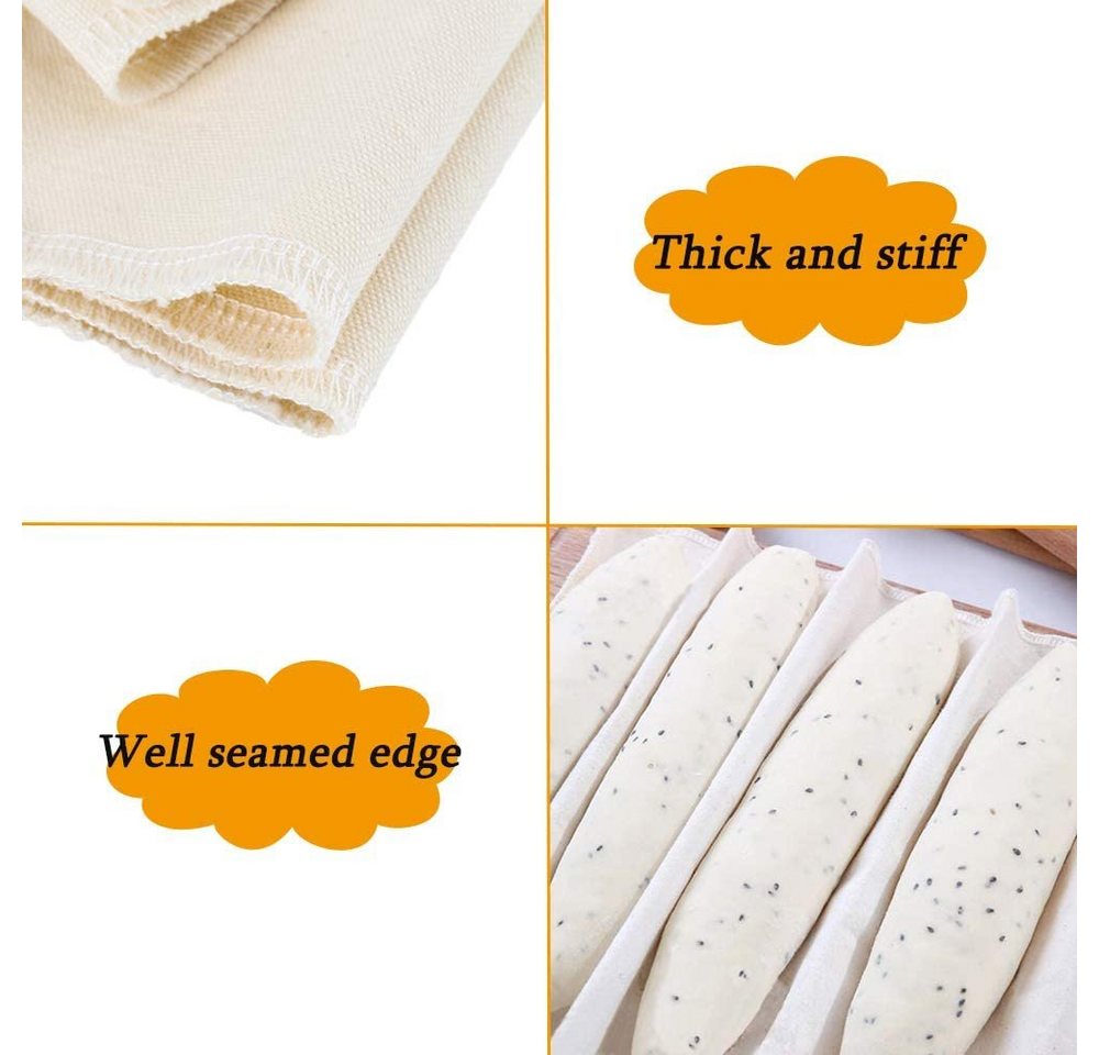 MORRENT Backform Bäckerleinen Teigtuch, 100% unbehandeltes Naturleinen für das Backen. – Bild 4 von 5