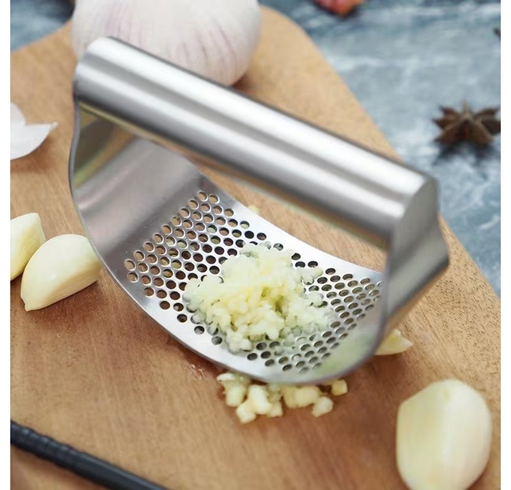 MORRENT Knoblauchpresse Edelstahl Knoblauchwippe, spülmaschinengeeignet, einfache Bedienung, Knoblauch Presse rostfrei, ergonomische, spülmaschinengeeignet – Bild 2 von 5