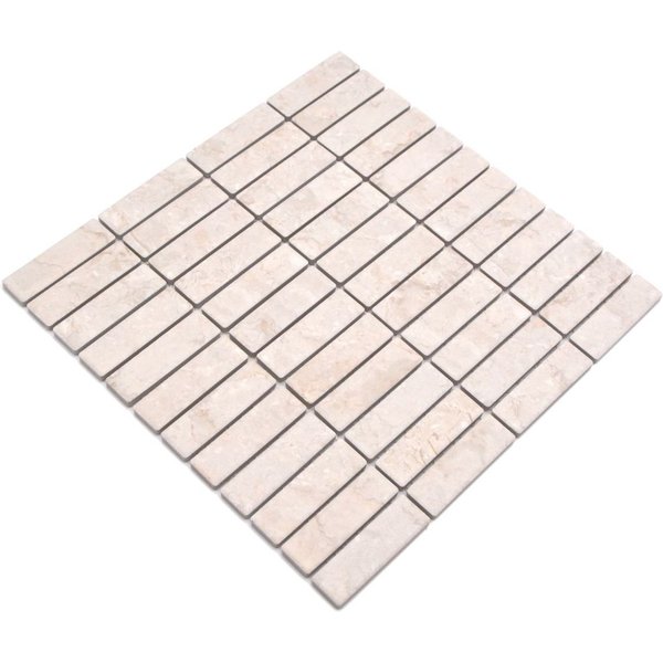 Mosani Mosaikfliesen Mosaik Fliese Keramik Steinoptik hellbeige Fliesenspiegel